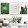 Скандинавский зеленый лист растения кактус холст плакат цитаты принт живопись декоративная картина современная гостиная скандинавское украшение