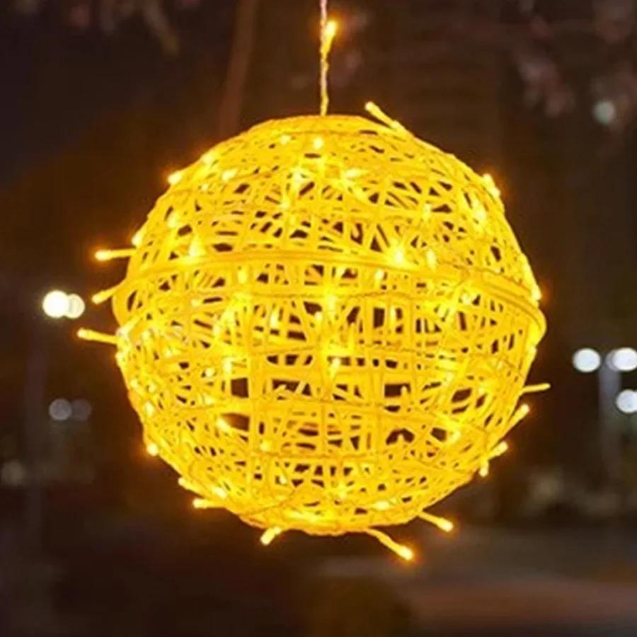 30CM Lantern Ball Fairy String Light Outdoor Globe Ball Hanging Garland Lamp Christmas Tree String Light For Tree Backyard Decor