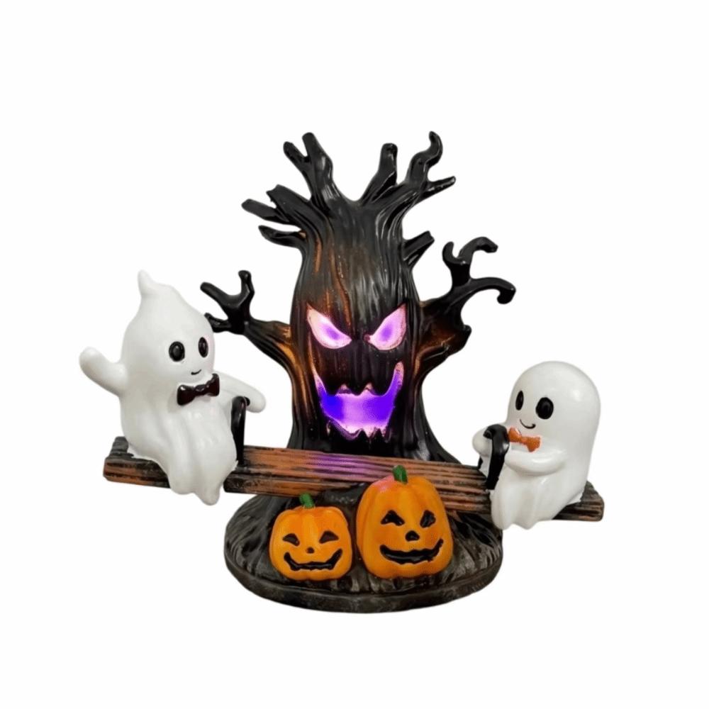 Resin Animated Seesaw Ghosts Night Light Cartoon Halloween Ambient Light Entryway