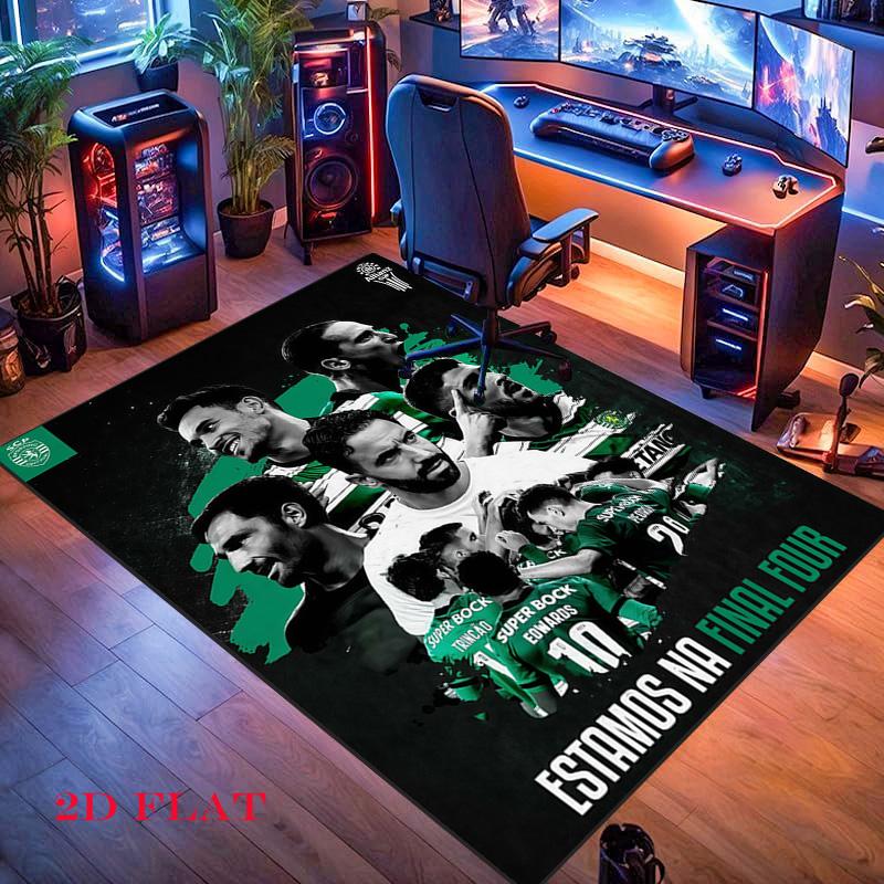 Ковер Sporting Lisbon для гостиной, спальни, дома, украшение дивана, нескользящий коврик для игр детей