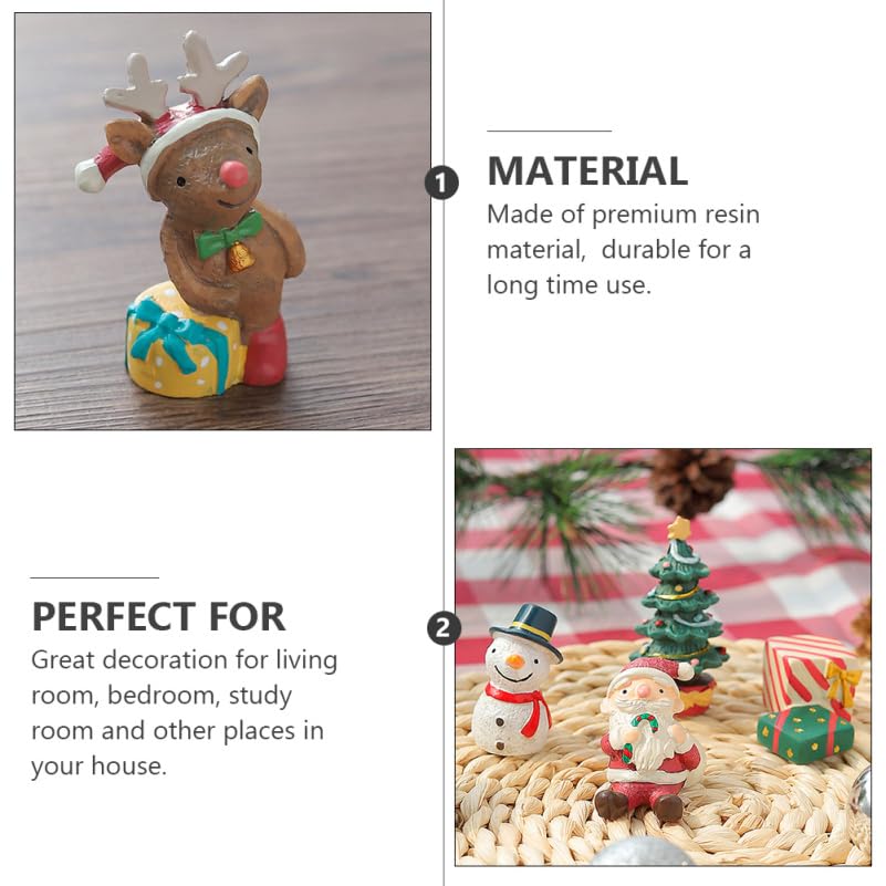 Рождественские смоляные олени Мини-горшок для цветов Санта Вертеп Настольные украшения Вертепа, Фигурки, Украшения, Украшения, Игрушки,