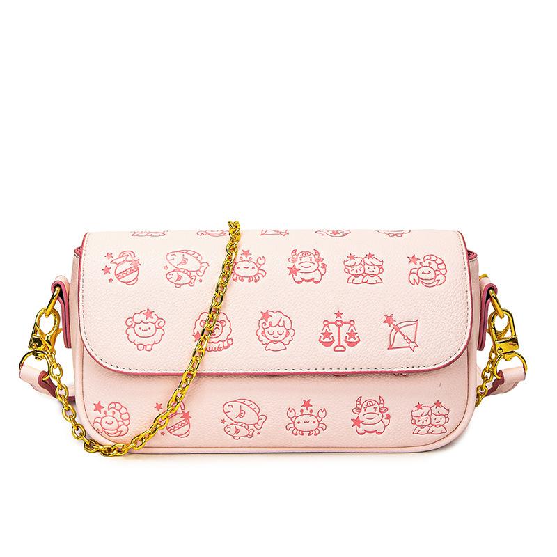 Модная универсальная мультяшная цепочка, сумка через плечо под мышкой, женская летняя новинка, маленькая квадратная сумка кроссбоди
