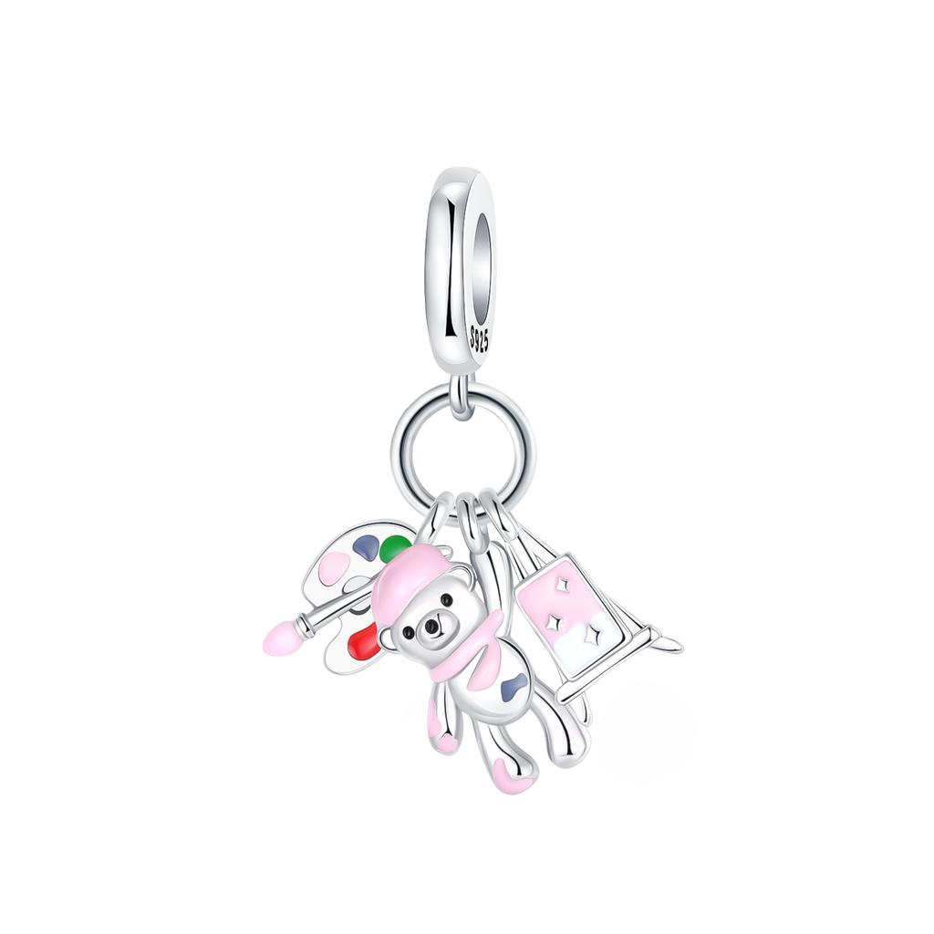 Colorful Copper Painting Charms Artistic Palette Beads Pendant Fit Original Bracelet Necklace Diy Fine Jewelry Gift