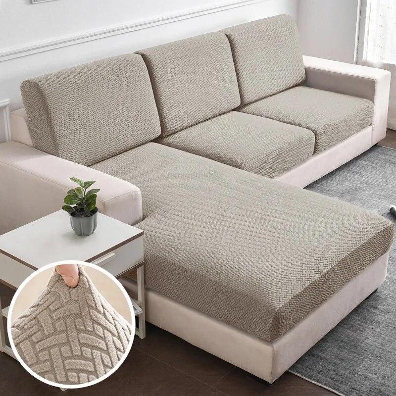 Жаккардовые толстые чехлы для диванов, однотонные чехлы для диванных подушек, эластичные защитные чехлы для мебели, чехлы для диванов в гостиной, съемные пылезащитные чехлы