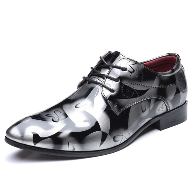 Men's Patent Leather Oxford Dress Shoes Pointed Toe Formal Business Wedding Plus Size