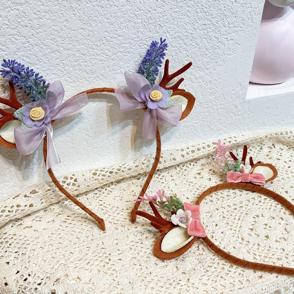 Headband Merry Christmas Decor Children Hair Clip Christmas Headwear Elk Hair Hoop Antler Hairpin