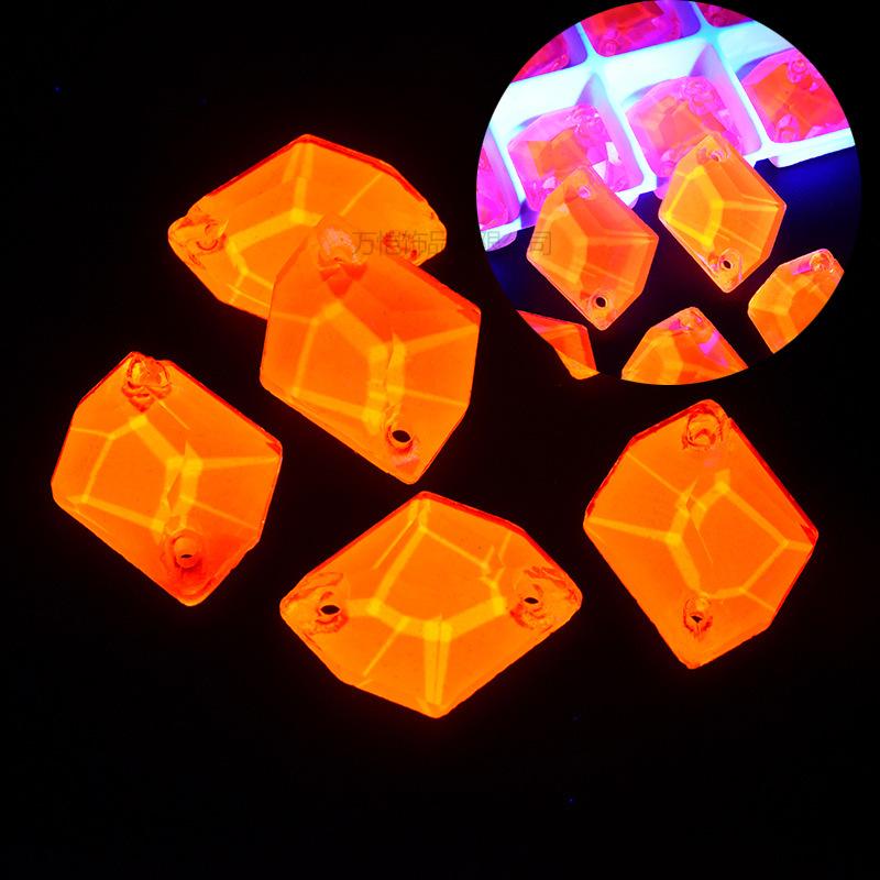 Неоновое стекло Ручная дрель для швов Оранжевый флуоресцентный, капля воды Специальная форма Спутник Плоское дно Двойное отверстие Ручная дрель для швов Камень DIY Ювелирные аксессуары