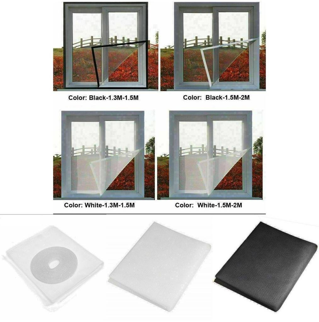Премиальная сетчатая штора для окна/двери с самоклеящейся сеткой-защитой от комаров и насекомых