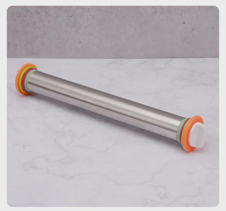 Регулируемая скалка из нержавеющей стали со шкалой для выпечки