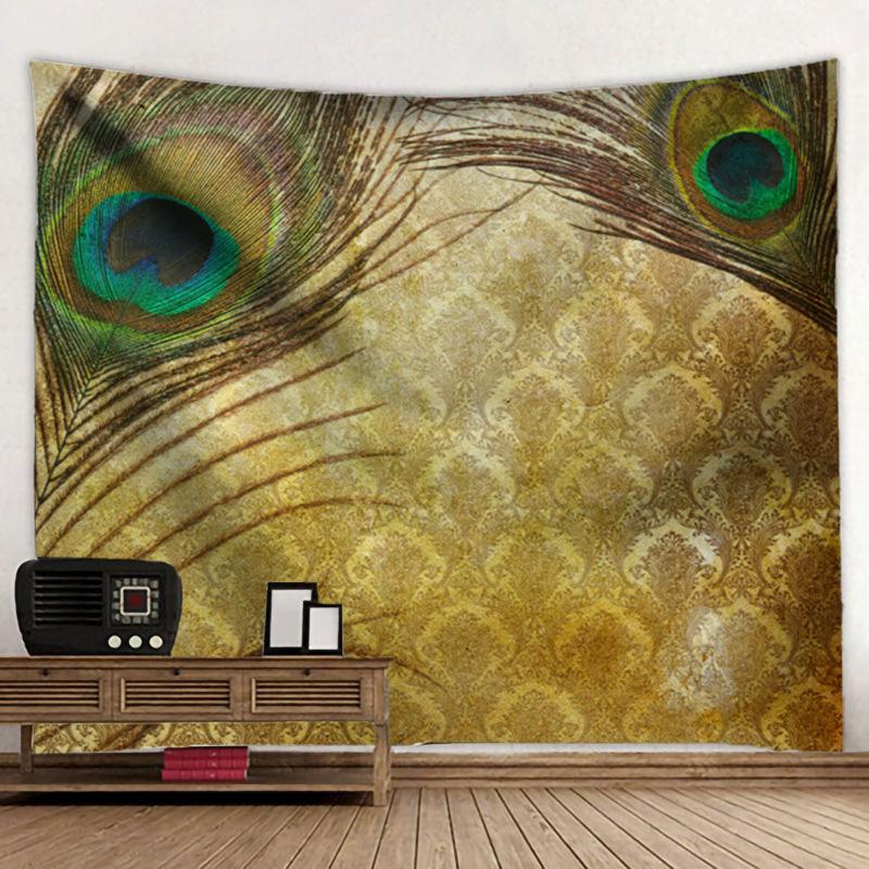 Красивый пейзаж с павлином, гобелен, 3D лесной водопад, пейзаж, настенный домашний фон, тканевый декор, садовый плакат для улицы