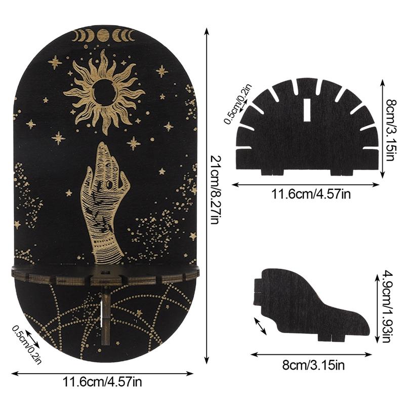 Деревянная черная хрустальная витрина Bohemian Hand Stand Witch Wooden Hanging Bracket Wall Storage Holders Decorative Poles
