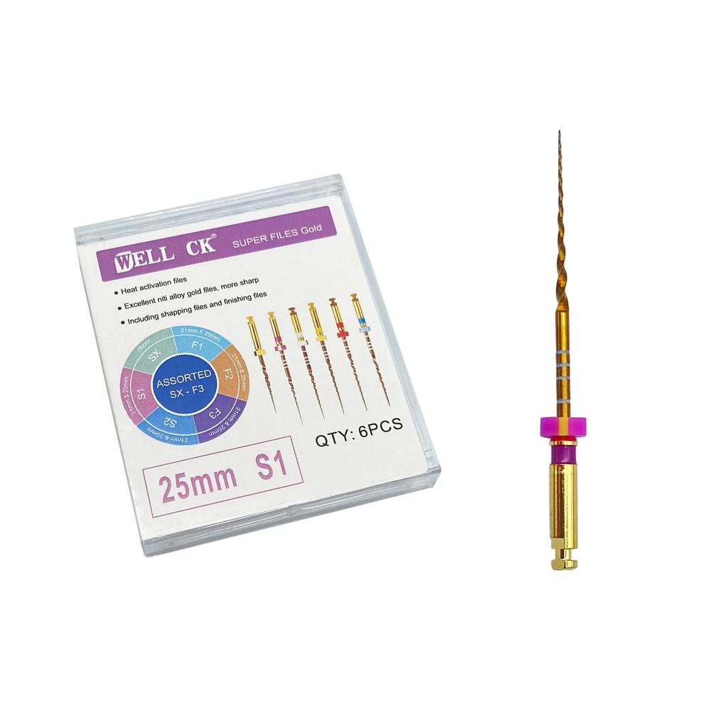 Зубной файл корневого канала, золотые эндодонтические суперфайлы, золотые эндодонтические файлы, 25 мм, никель-титан