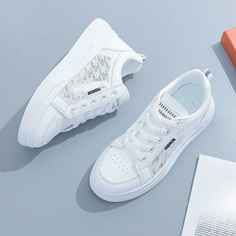 Маленькие белые туфли женские весна/лето тонкие новые сетчатые туфли женские дышащие сетчатые универсальные повседневные спортивные туфли на толстой подошве