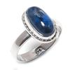 Подарочное кольцо из чистого серебра 925 пробы с натуральным кианитом ручной работы S.6 K7C90