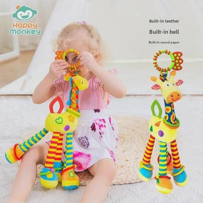Подвеска-погремушка для детской коляски Happy Monkey - мультяшный жираф, подвесной колокольчик для кровати