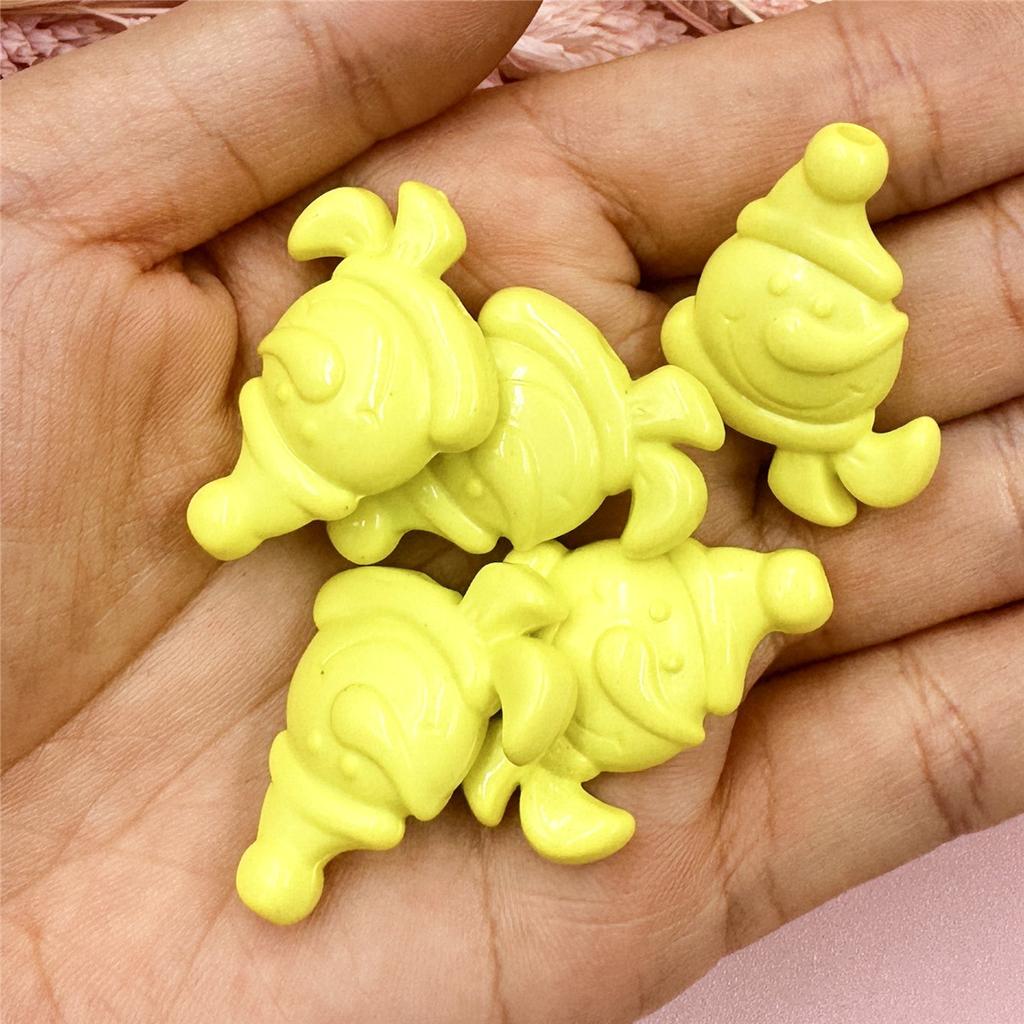 5 шт. акриловые бусины снеговика, аксессуары, материалы из бисера, 23,5*32 мм, рождественский сплошной цвет для изготовления браслетов, сережек, ювелирных изделий, ювелирных изделий своими руками, аксессуары