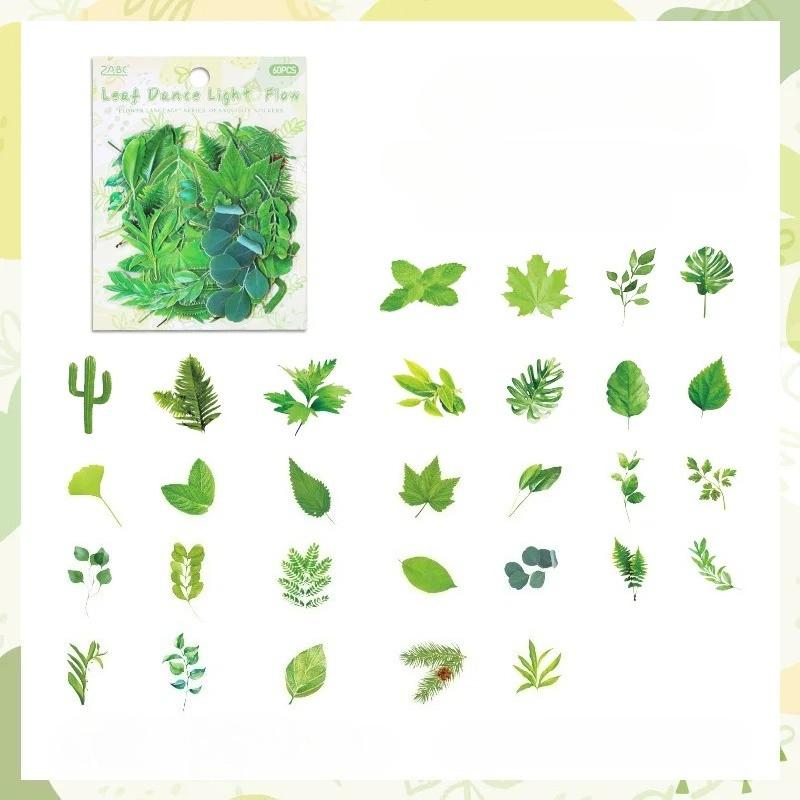 60 шт./упак. Наклейки с растительными цветочными кластерами, креативные канцелярские товары для джанк-журнала, декоративные наклейки для DIY, скрапбукинга, школьные принадлежности