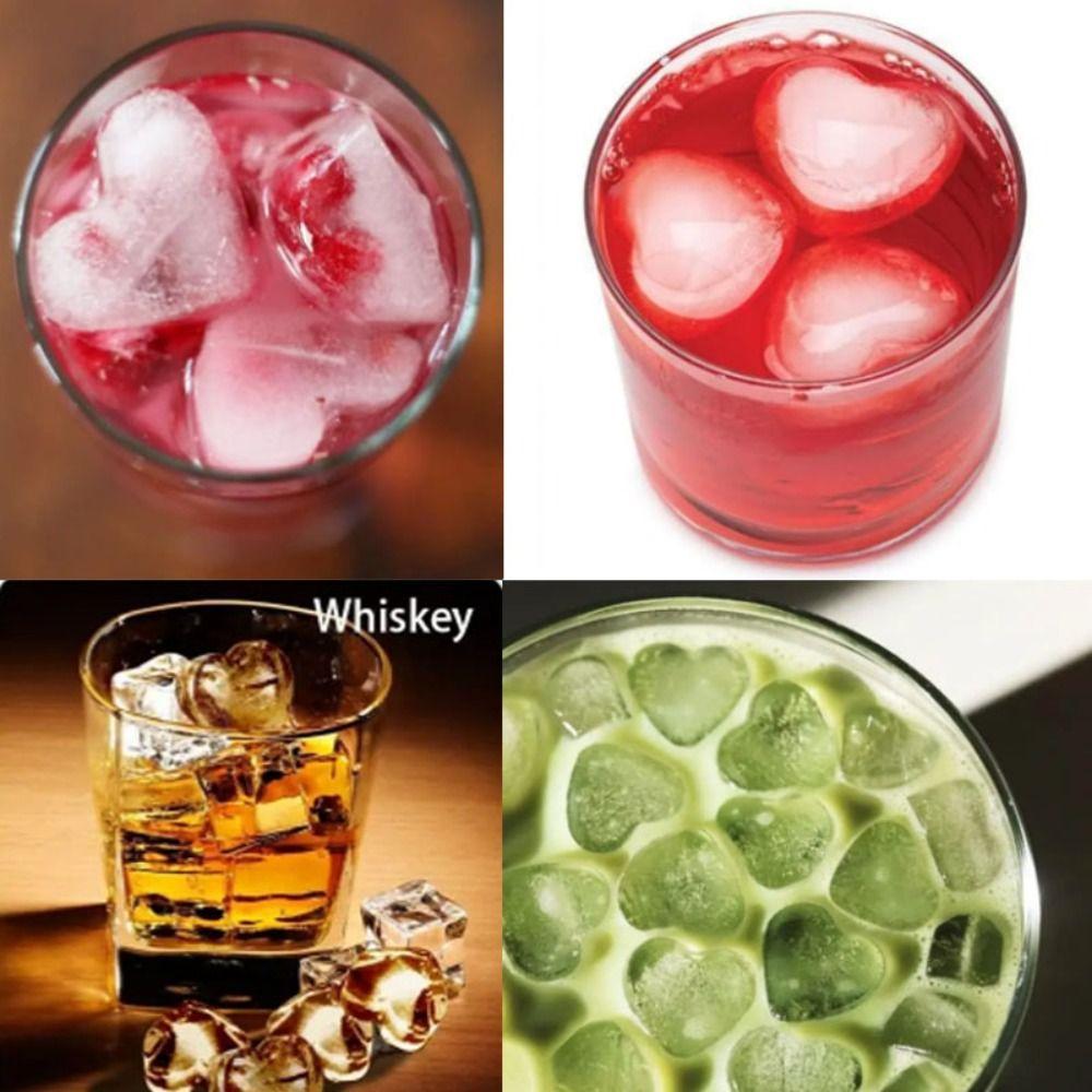 Reusable Heart Shaped Ice Mold Silicone Ice Tray Kitchen Tool Ice Cube Mold Summer