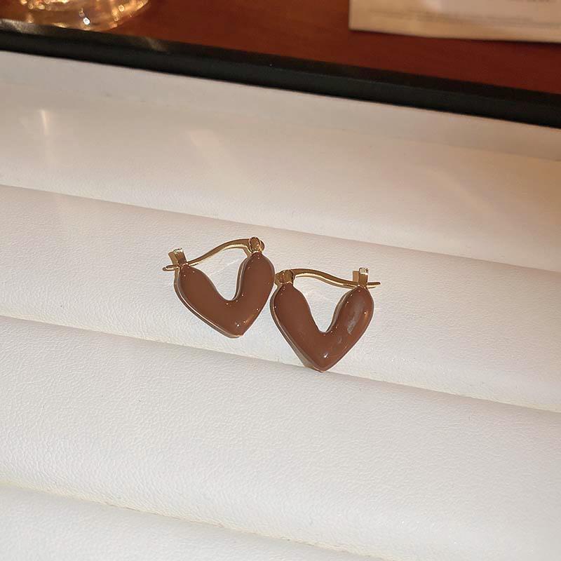 «Серьги-сердечки из серебра 2024 года: Красный и синий горошек, милый и шикарный стиль для повседневной носки.