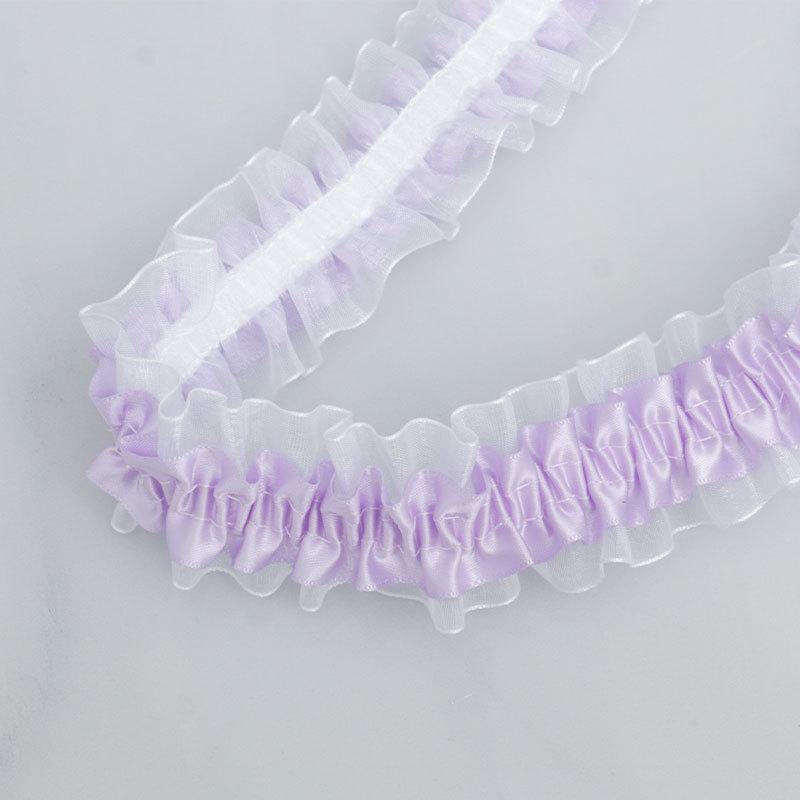 Элегантная двойная полиэстеровая эластичная лента прозрачный шифон кружево Лолита юбка аксессуары ручной работы сделай сам оборки кружева украшения для дома