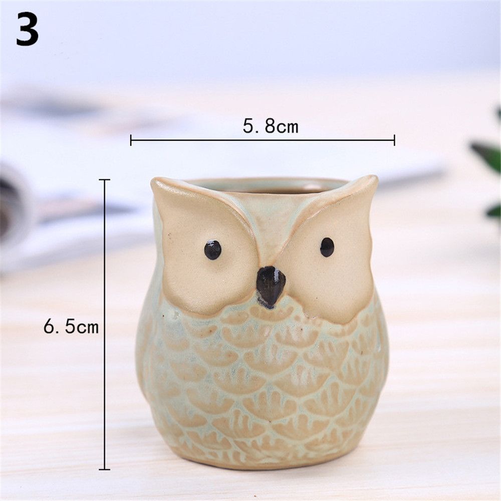 Animal Indoor Owl Shape Flower Pot Mini Ceramic Succulent Pot