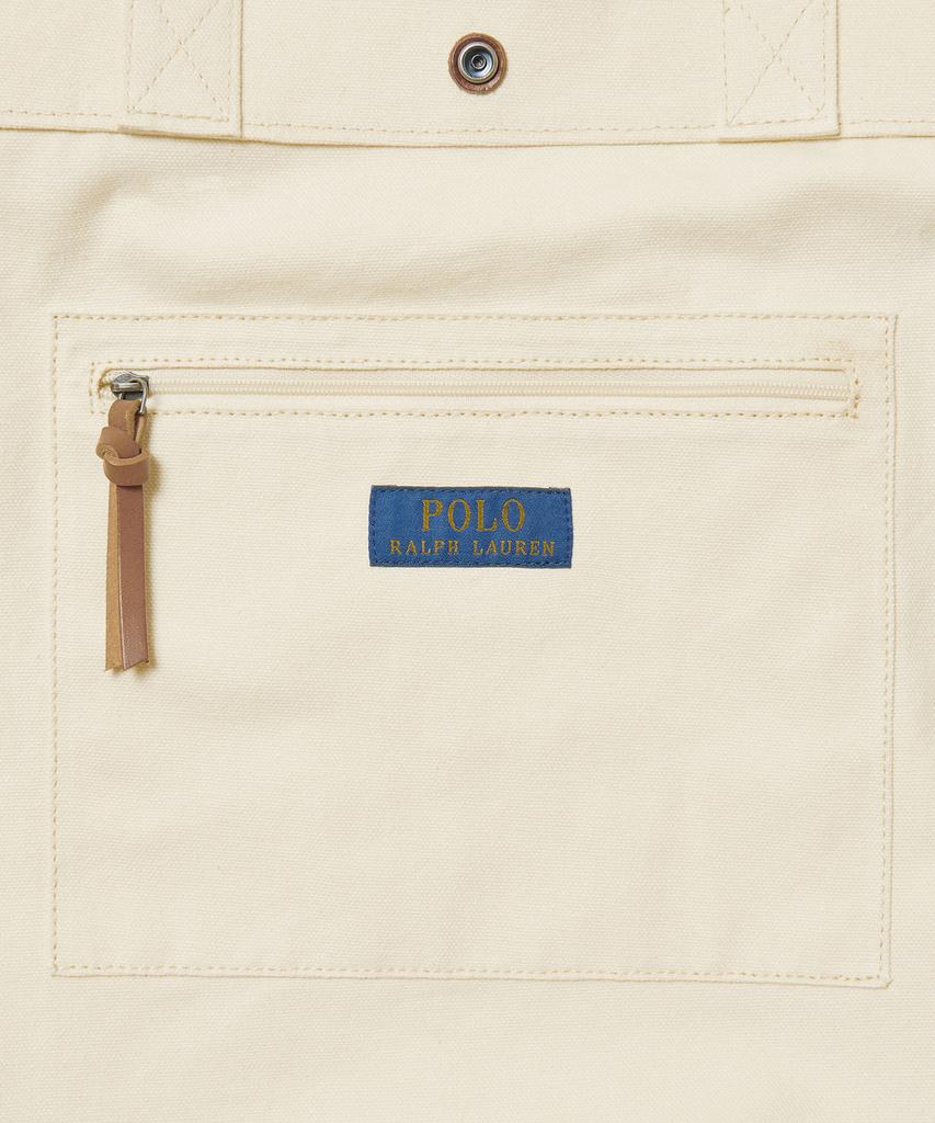 Сумка-шоппер из канваса Polo Ralph Lauren - Бежевая
