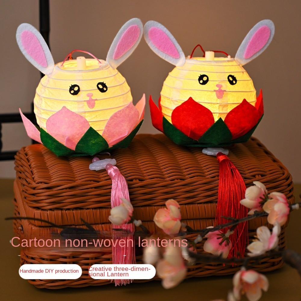 DIY Material Package Lotus Flower Lanterns Glowing Rabbit Lotus Lantern Holiday Decoration