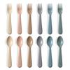 12-Piece Toddler Utensil Set, Plastic Spoon and Fork Set, Child-Safe Plastic Reusable Cutlery, BPA-Free, Dishwasher Safe