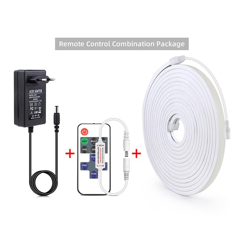 DC 24V Neon Light LED Strip with RF Remote Control Touch Switch 320LED/M Flexible Rope Tube Lamp For Home Christmas Decor With EU or US Plug