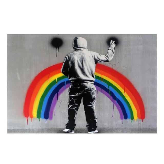 Граффити Бэнкси Абстрактная живопись на холсте Постеры и принты «Жизнь коротка, расслабься, уточка» Настенное искусство на холсте Домашний декор Без рамки