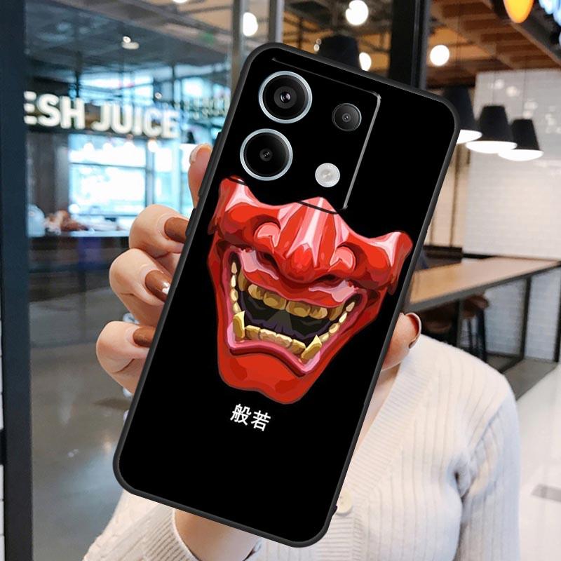 Японская маска демона Они Хання Чехол для Xiaomi Redmi Note 13 Pro 10 11 12 14 15 Pro Plus Redmi 15C 14C 10C 12C 13C 15 Чехол