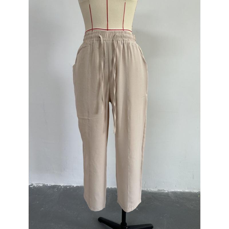 Женская весенняя повседневная свободная рубашка больших размеров, укороченные брюки, брюки «Арлекин», комплект из двух предметов