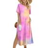 Ladies Fashion Summer Gradient Print Dress Casual Beach Dress Dress Slim Holiday Dress