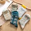 5 Pairs Geometric 3D Textured Women's Socks Cute Flower 3D Textured Socks New Floral Socks  Women