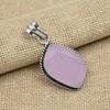 Pink Chalcedony Solid 925 Sterling Silver Handmade Gemstone Jewelry Pendant For Her