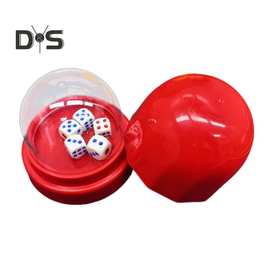 1 Set Dice Cup with Clear Cover Base 5 Dot Dice Manual Shaker Cup Adults Family Night Bar Party Gambling Drinking Board Game Casino Equipment