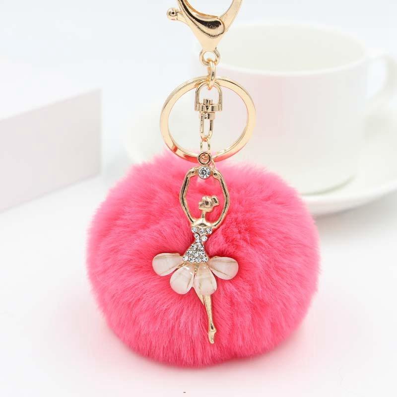 Брелок для ключей Брелок для ключей Танцующий ангел Портативный брелок Милый автомобильный брелок для ключей из искусственного меха