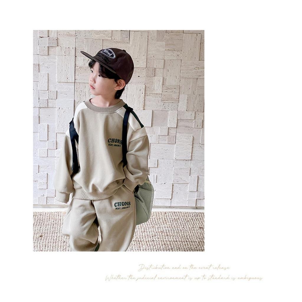 Мальчиковый осенний наряд, Детская одежда, Новый стиль, Детская осенняя толстовка в западном стиле, Комплект из двух предметов, Мальчиковая весенне-осенняя одежда