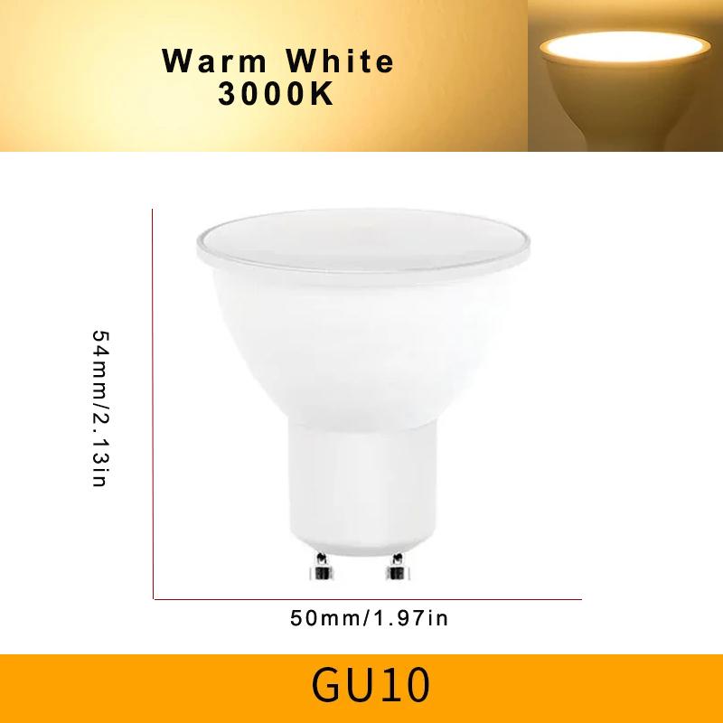 4 шт. Светодиодная лампа-прожектор GU10 AC220V 3 Вт 6 Вт 9 Вт 12 Вт Угол луча 180 градусов Высокий люмен Внутренние светодиодные энергосберегающие лампы