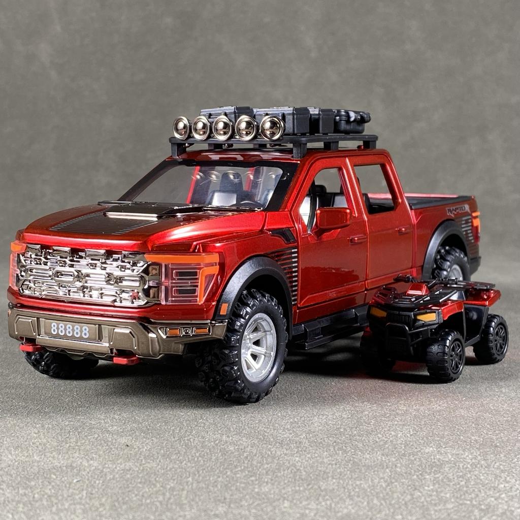 1:24 F150 Внедорожный Пикап Металлический Литой Модель Звук и Свет Игрушка с Инерционным Механизмом Модный Дисплей Подарок на День Рождения для Друга