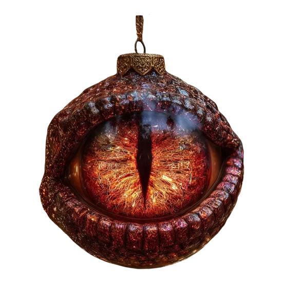 Dragon's Eye Christmas Ornament Mystic Dragon Eye 2D Flat Acrylic Xmas Tree Hanging Ornaments for Fantasy Lovers