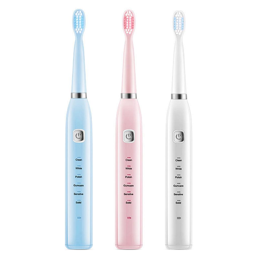 (SU)Electric Toothbrush, USB Waterproof Rechargeable Toothbrush for Adults, 6 Modes