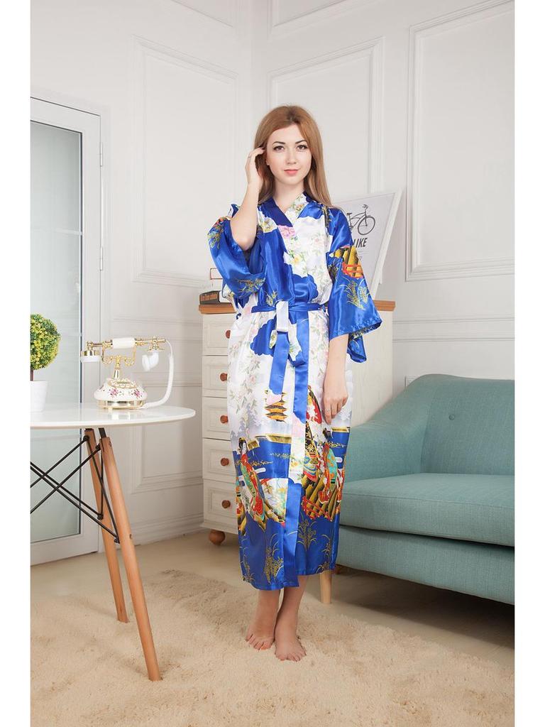 Женский летний кардиган-пижама-халат с шелковистой текстурой - Длинный, легкий, сексуальный халат