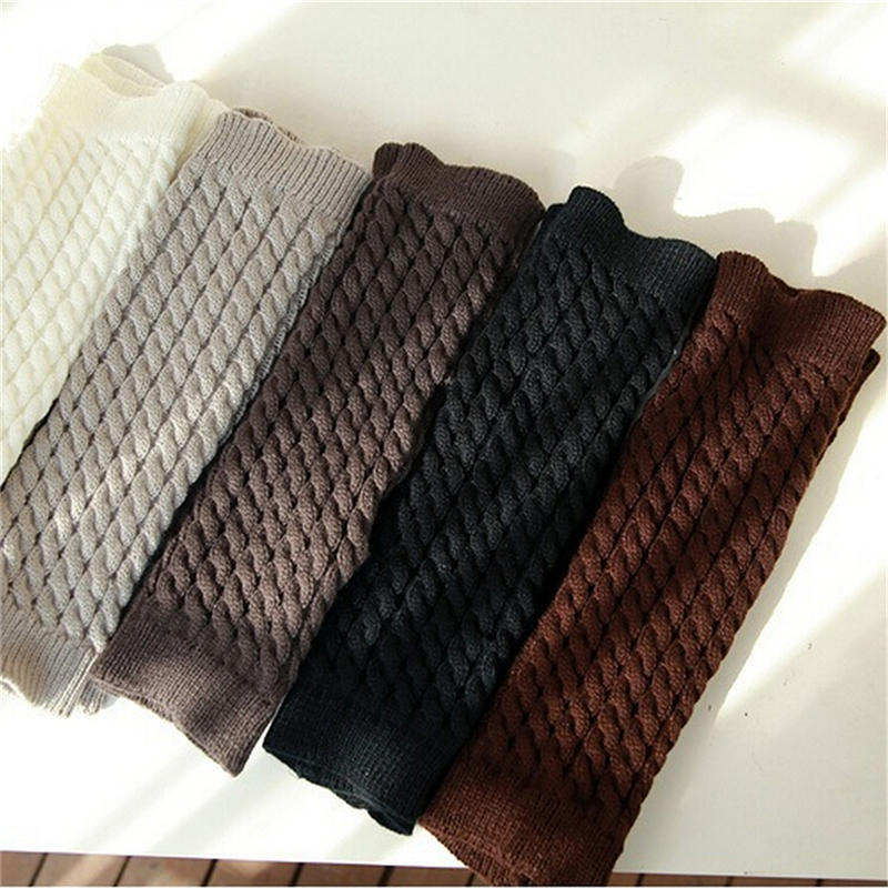 Женские зимние вязаные крючком теплые леггинсы для ног, чехол для ботинок