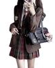 KALAOK Cosplay Uniform Set for High School Matching High School Uniform Costume for Entrance Size S Girls, Ceremonies, Brown,