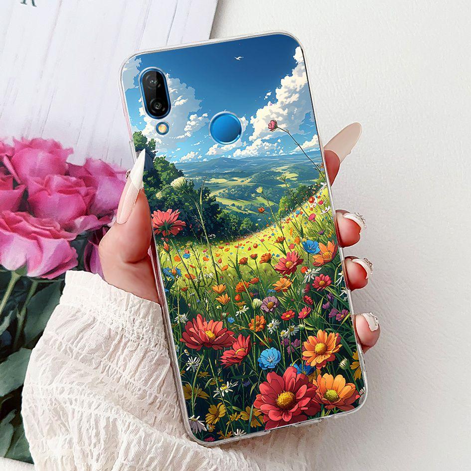 Case For Huawei P20 Lite Cover ANE-LX1 ANE-LX2 ANE-LX3 New Fashion Butterfly Soft Silicon Cover For Huawei P20Lite Nova 3e Funda
