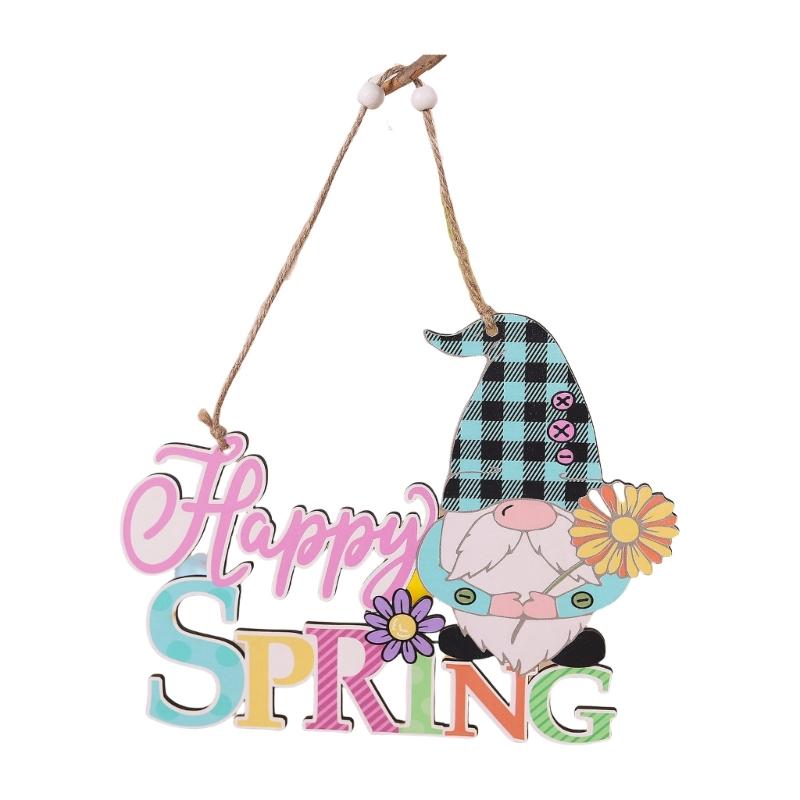 Пасхальная деревянная подвесная табличка Пасхальный деревянный венок табличка Счастливой Пасхи/Весны Дверная табличка для входной двери Настенный декор