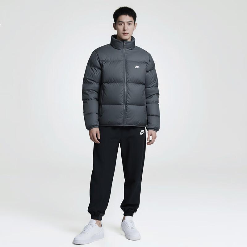 Nike Мужская зимняя пуховая куртка с воротником-стойкой