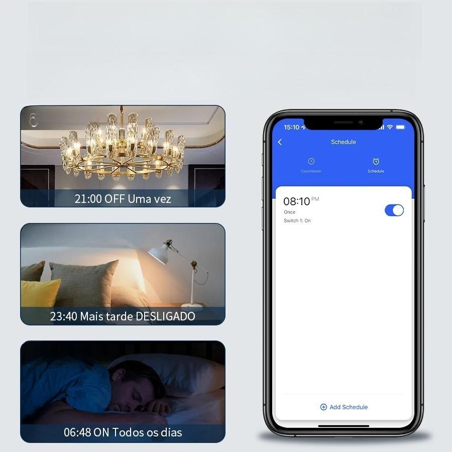 Tuya WiFi Smart Switch Brazil 4x4 AC110-220V Сенсорная панель 4/6 Gang Light Switch Управление через приложение работает с Alexa Google Home