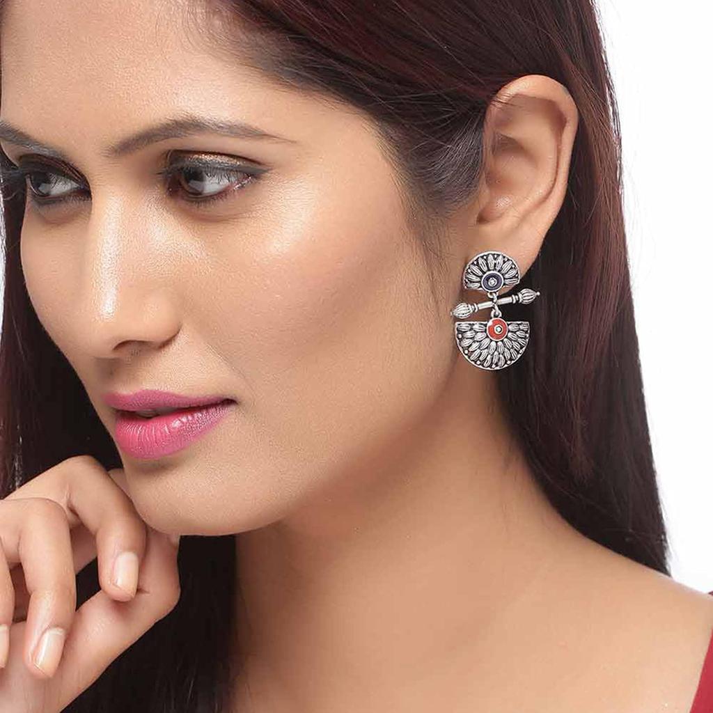 Серьги из латуни и серебра с оксидированием для женщин и девочек, стильная, модная эксклюзивная коллекция, 100% приятный для кожи продукт для сережек